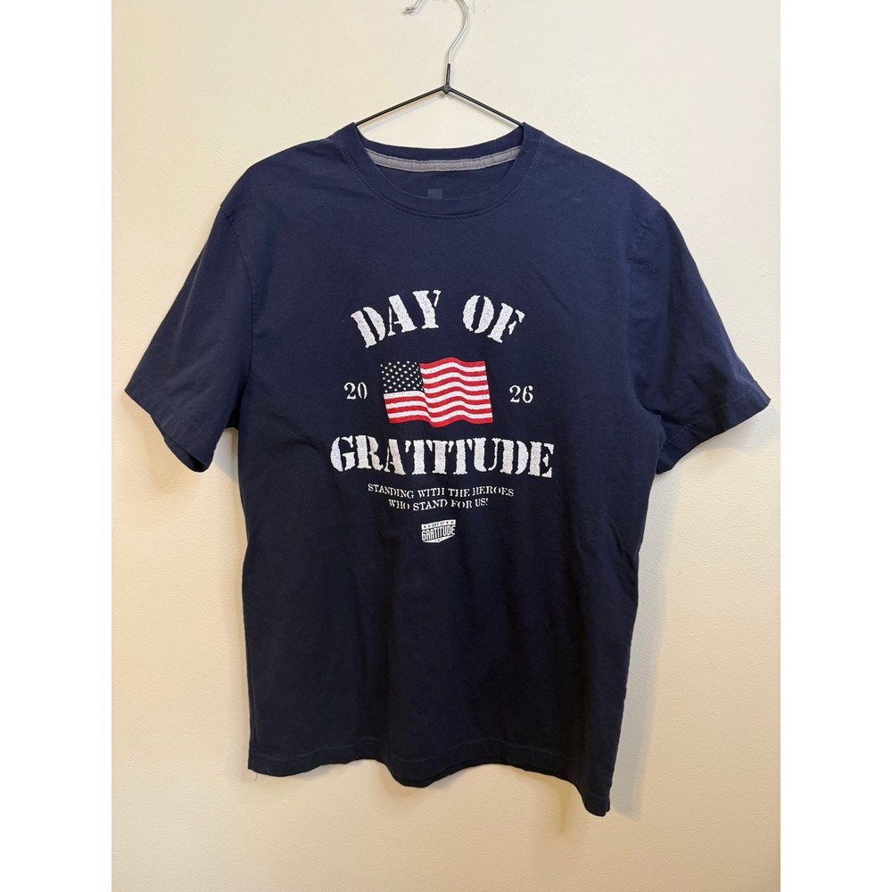 Jockey T-Shirt Mens S Navy Blue Excellent Day of Gratitude 2026 Graphic Cotton
